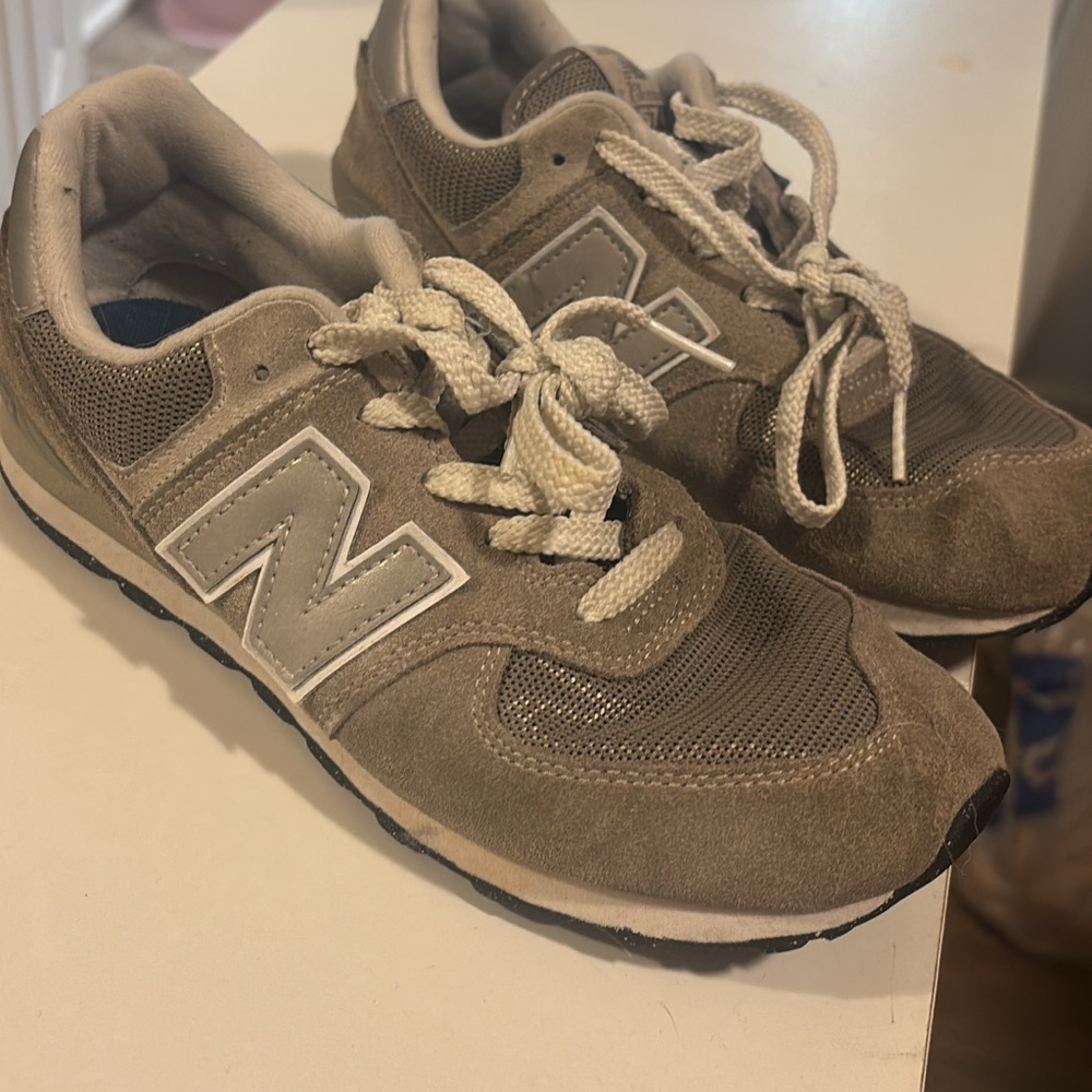 New Balance Tan and Cream Athletic Shoes